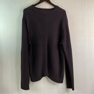 Michael Michael Kors Men's Crewneck Ribbed Sweater Heavy Deep Brown XL